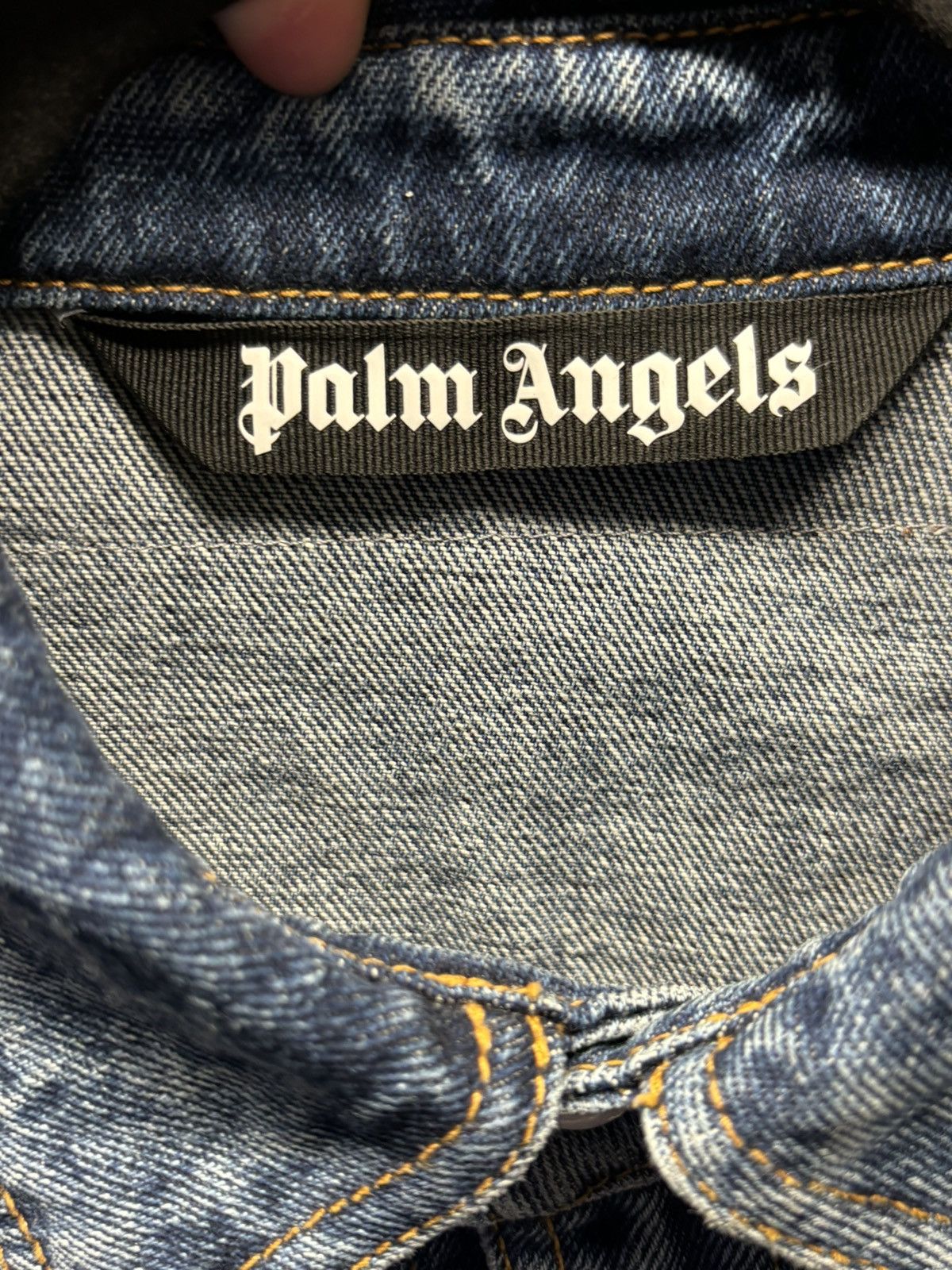 Palm Angels PALMITY ALLOVER LASER DENIM SHIRT Size US XL / EU 56 / 4 - 7 Thumbnail
