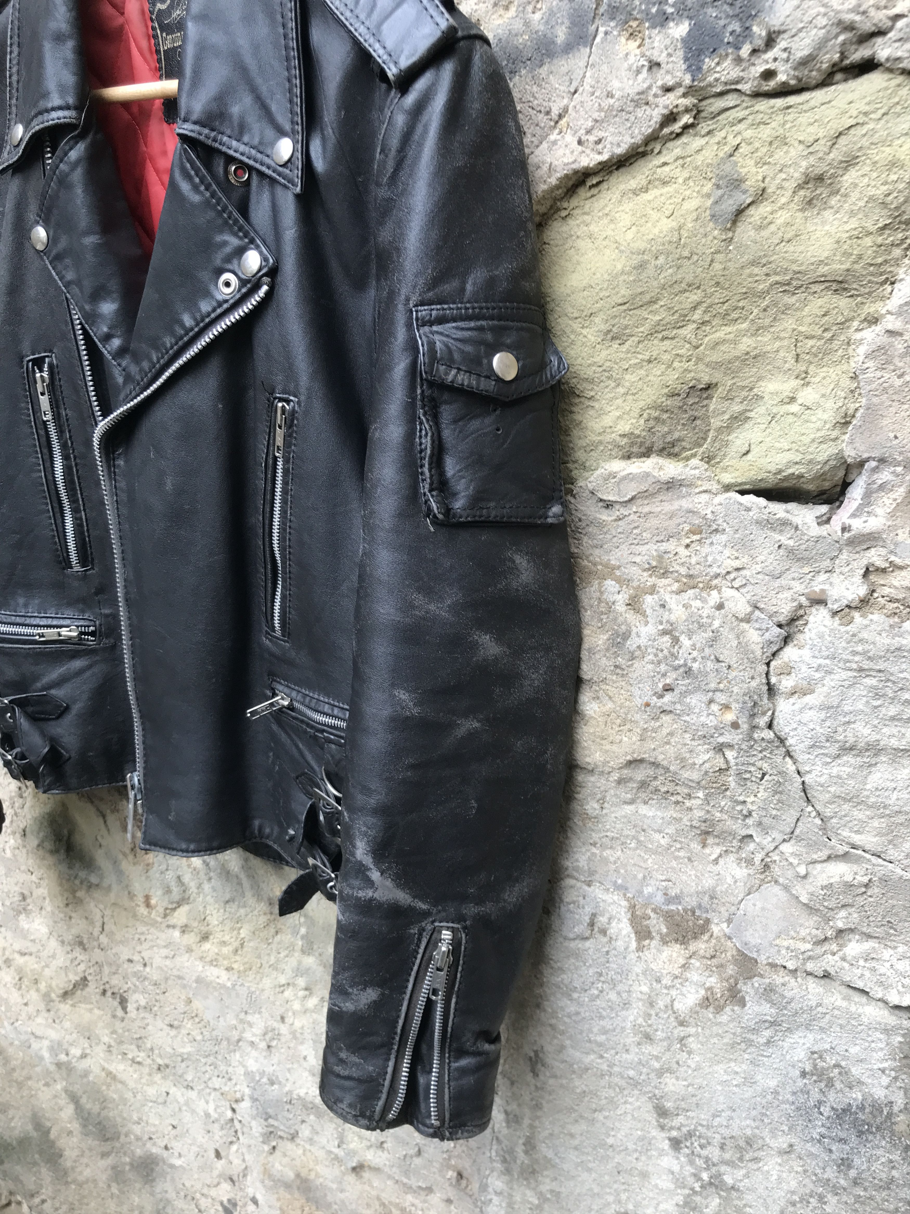 Vintage Rare 80s CAMPRI MANX Leather Biker Jacket PUNK HARDCORE Size US M / EU 48-50 / 2 - 4 Thumbnail