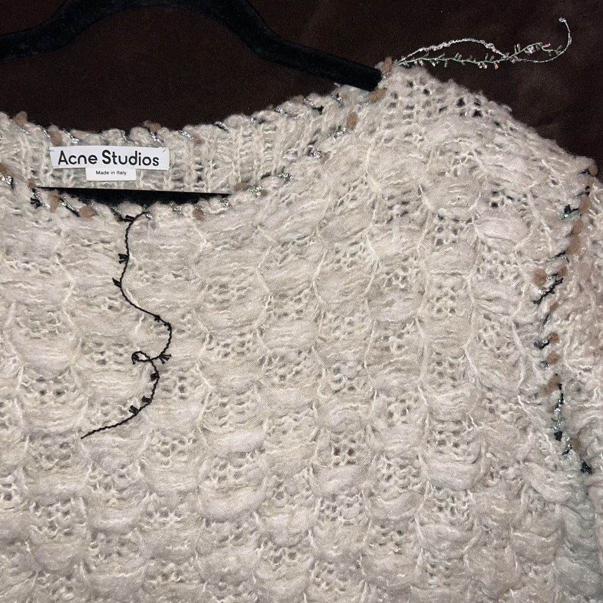 Acne Studios Acne Studios Off White Distressed Embellished Sweater Size US M / EU 48-50 / 2 - 6 Thumbnail