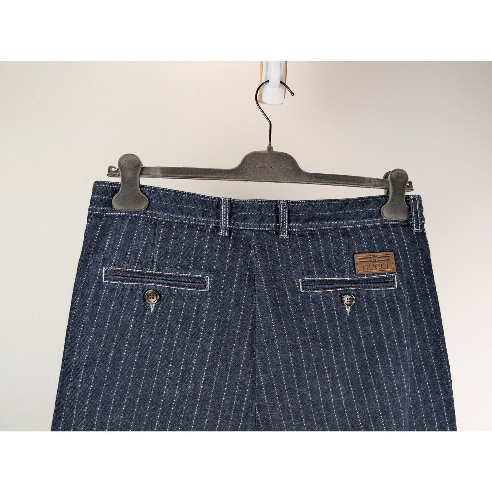 Gucci o1rshd1 Bermuda Eco Washed Striped Cotton Short in Dark Blue Size US 34 / EU 50 - 9 Thumbnail