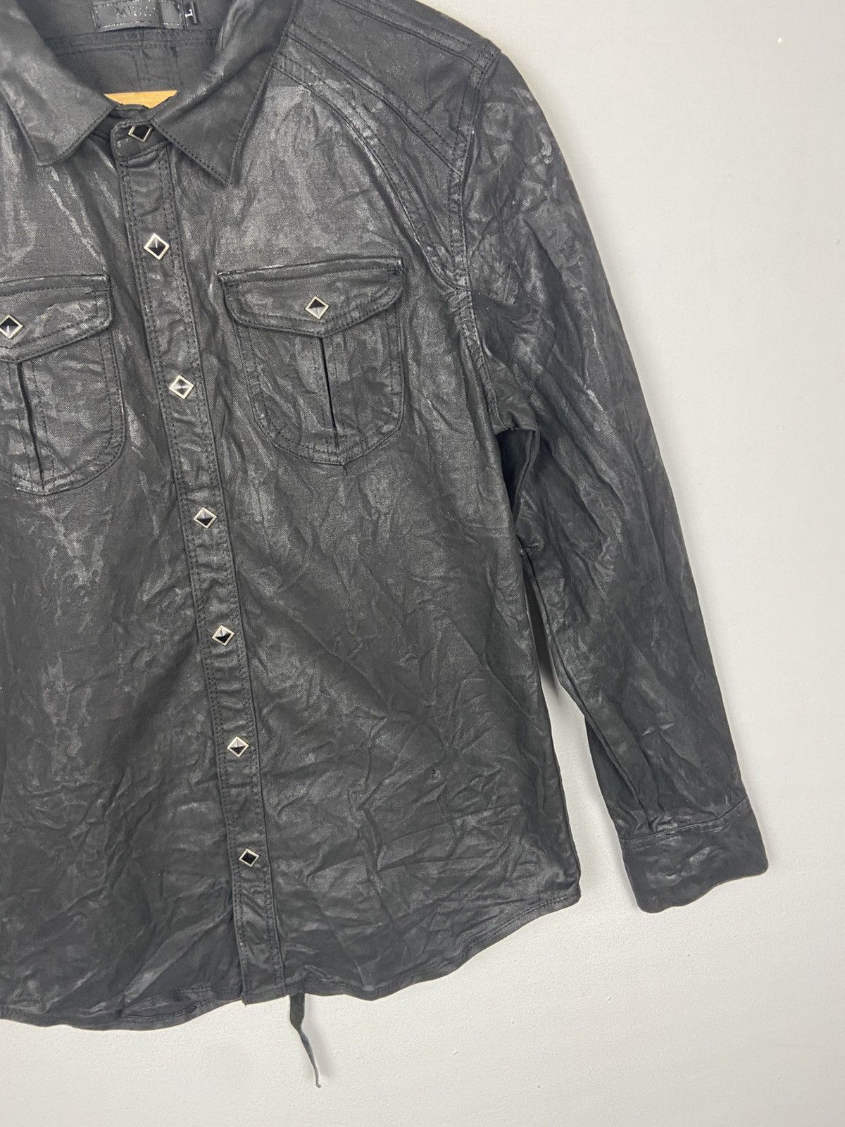 Japanese Brand Black Gothic Coated DRKSHDW Biker Shirt Jacket Size US L / EU 52-54 / 3 - 4 Thumbnail