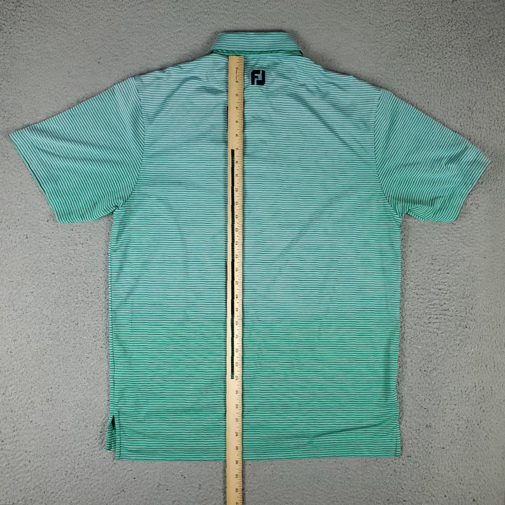 Footjoy FJ Polo Shirt Mens Medium Green Striped Golf Casual Short Sleeve Shirt Size US M / EU 48-50 / 2 - 5 Thumbnail