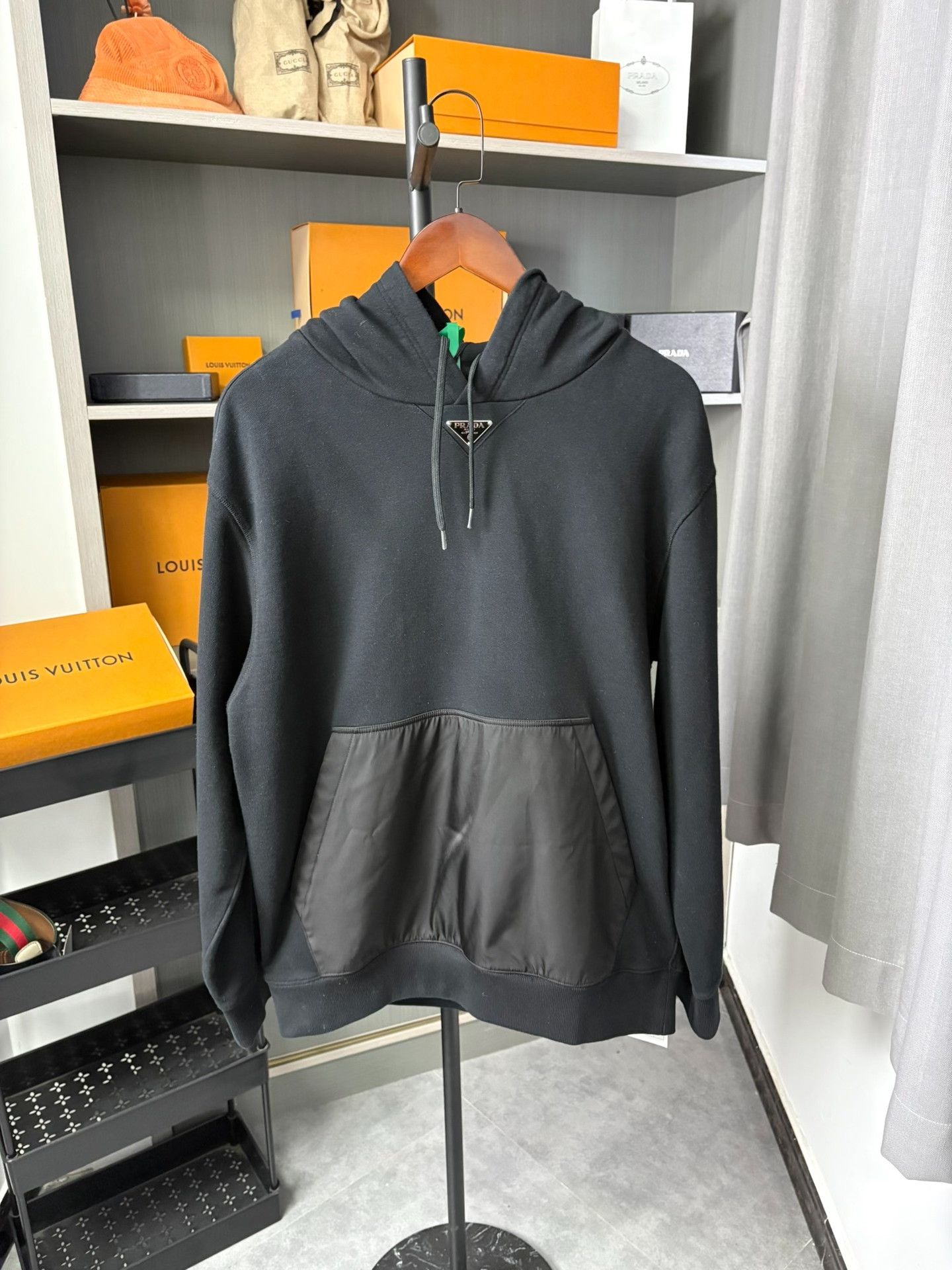 Prada Prada Black Hoodie S Men Size US S / EU 44-46 / 1 - 1 Thumbnail