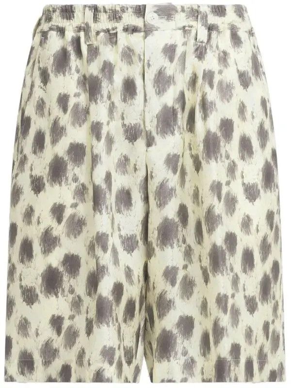 Marni o1w1db11125 Printed Silk Bermuda Shorts in Yellow Size US 32 / EU 48 - 1 Thumbnail