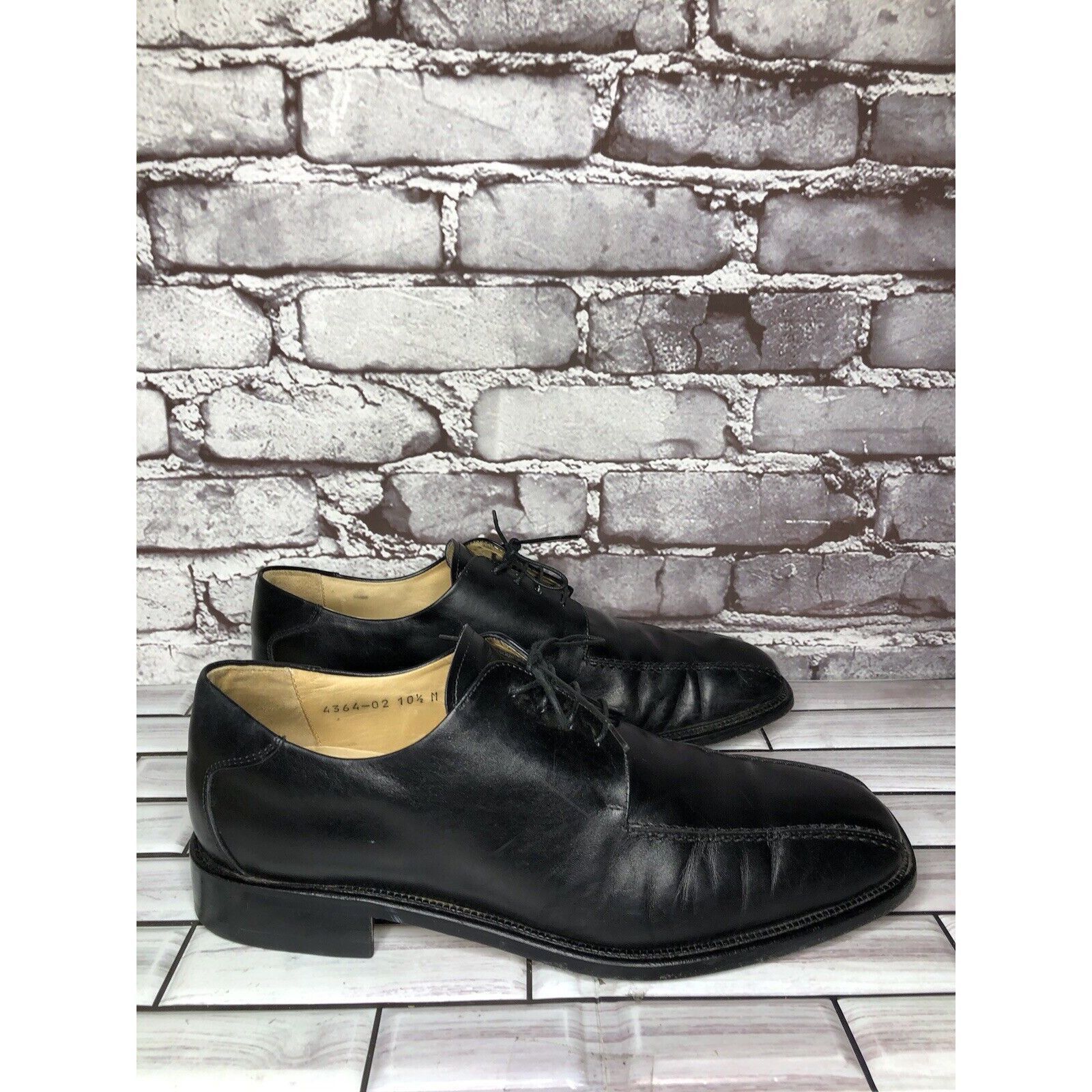 Pronto Uomo Pronto Uomo Black Leather Oxford Derby Lace Up Dress Shoes M Size US 10.5 / EU 43-44 - 12 Thumbnail