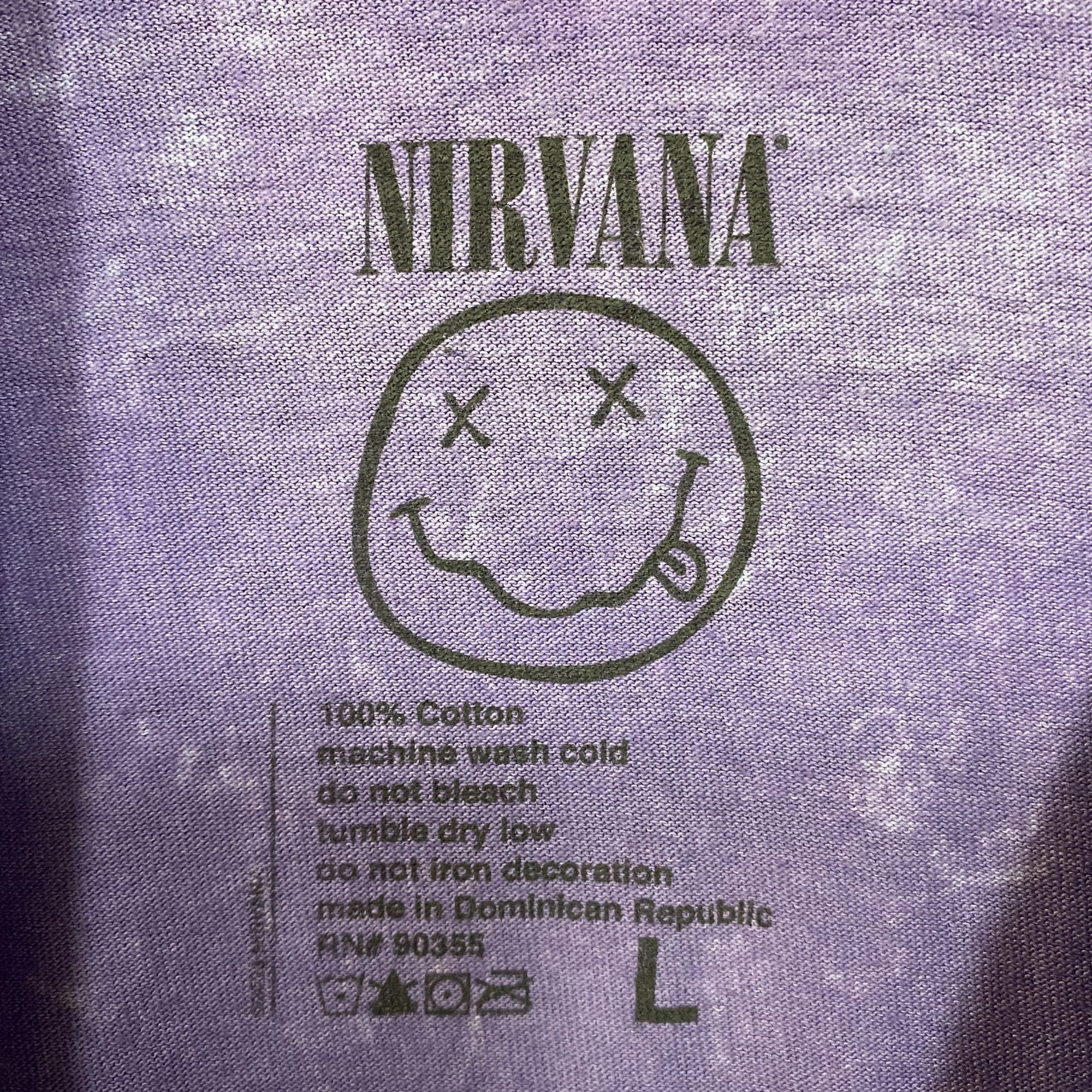 Nirvana Nirvana Watercolor Smiley Face Acid Wash tshirt size large Size US L / EU 52-54 / 3 - 4 Thumbnail