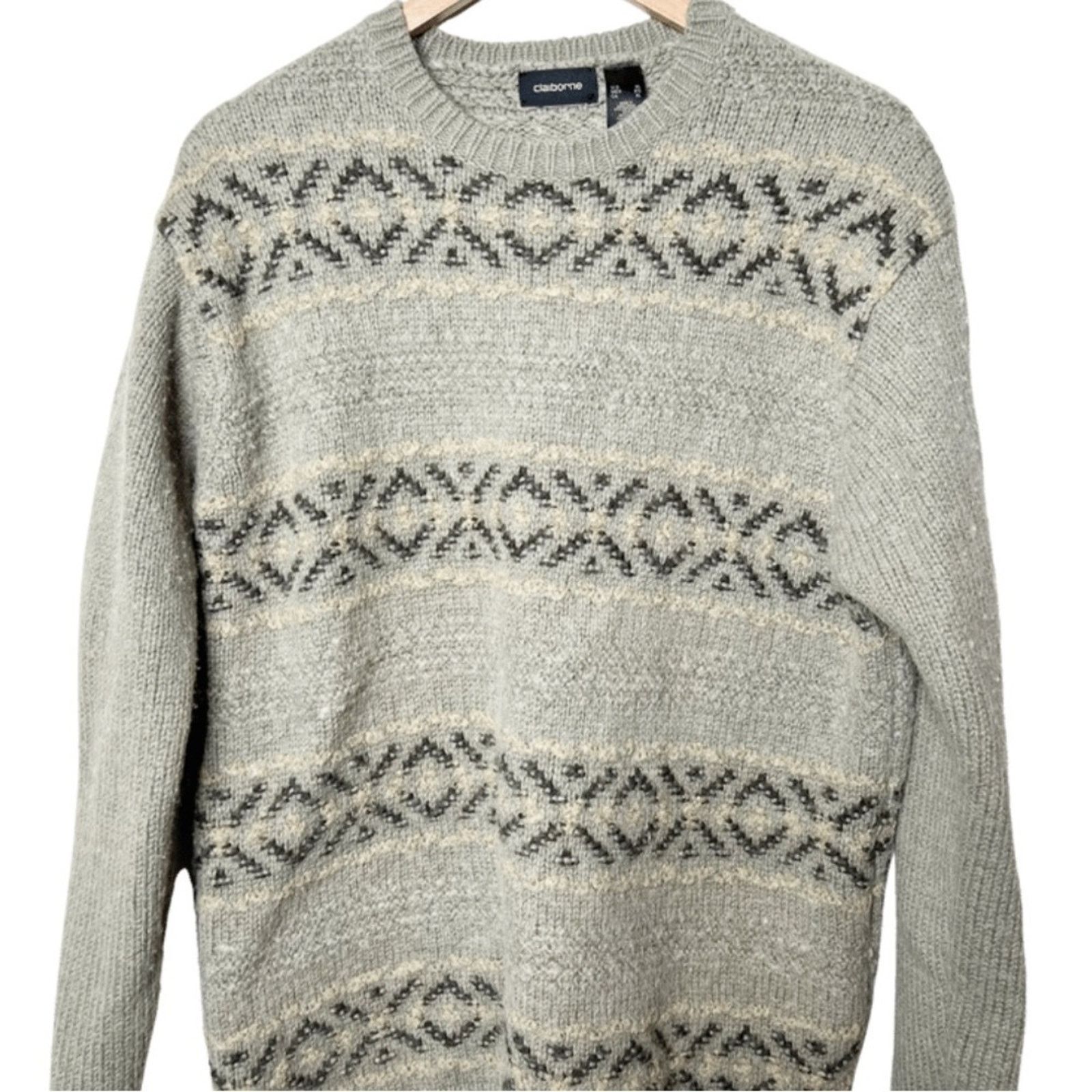 Liz Claiborne Liz Claiborne Vintage Wool Blend Aztec Knit Sweater Size XL / US 12-14 / IT 48-50 - 2 Thumbnail