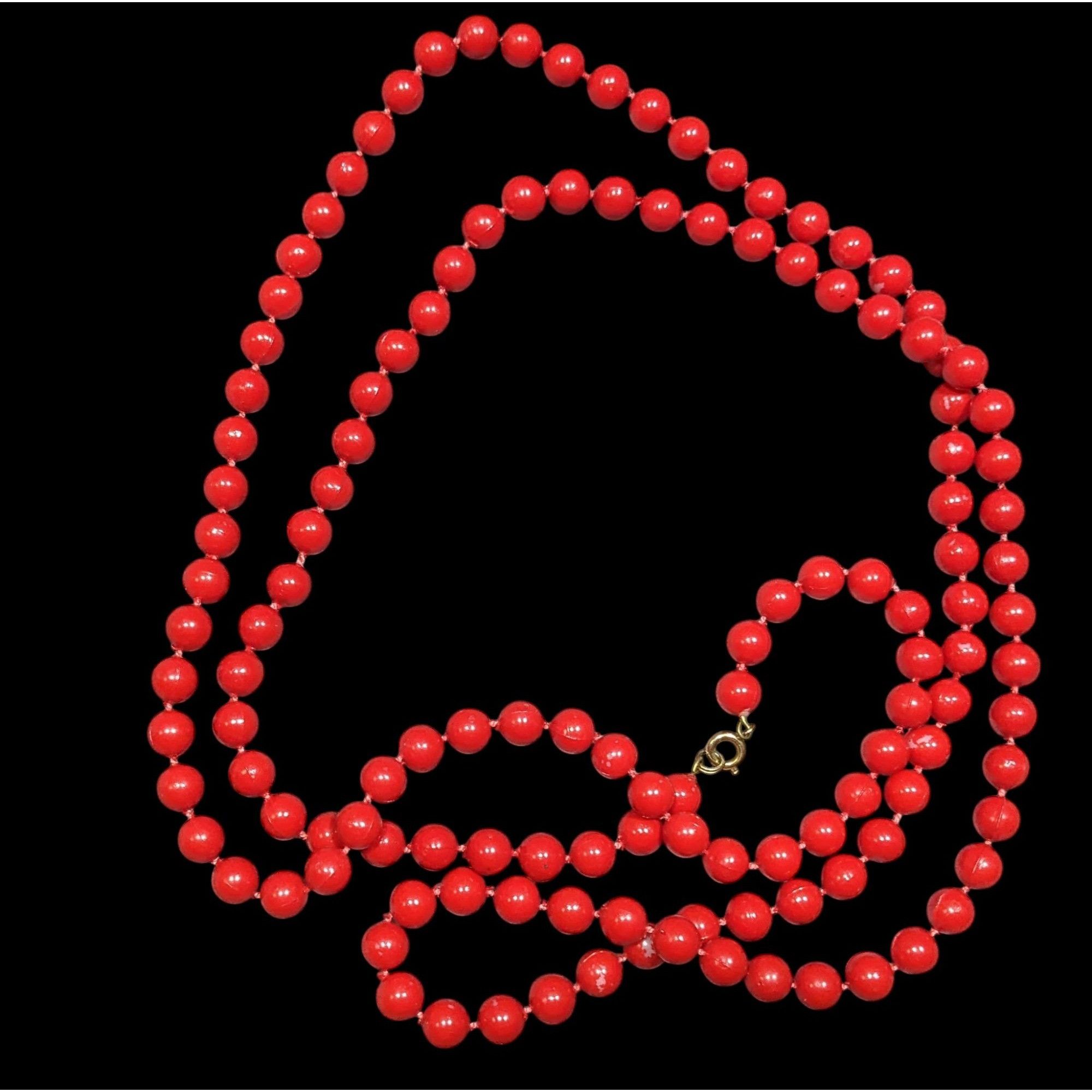 Other Retro Casual Red Beaded Extra Long Necklace Size ONE SIZE - 1 Thumbnail