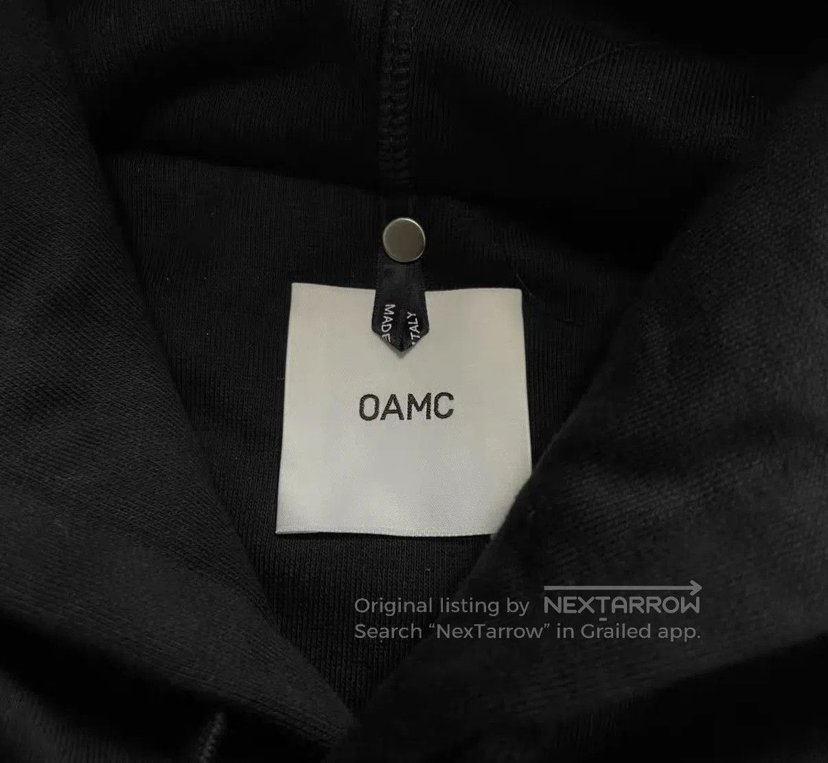 OAMC Black Graphic Print Hoodie with Kangaroo Pocket. Size US M / EU 48-50 / 2 - 5 Thumbnail