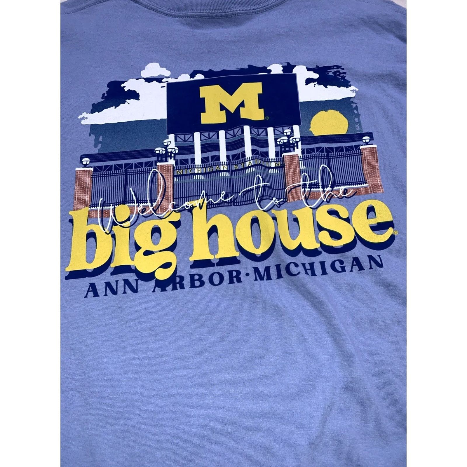Comfort Colors Comfort Colors University Of Michigan Big House Graphic Long Sleeve Shirt 2XL Blue Mens Womens Unisex Adults Crew Neck Graphic Print Cotton Blend NWT Size US XXL / EU 58 / 5 - 7 Thumbnail