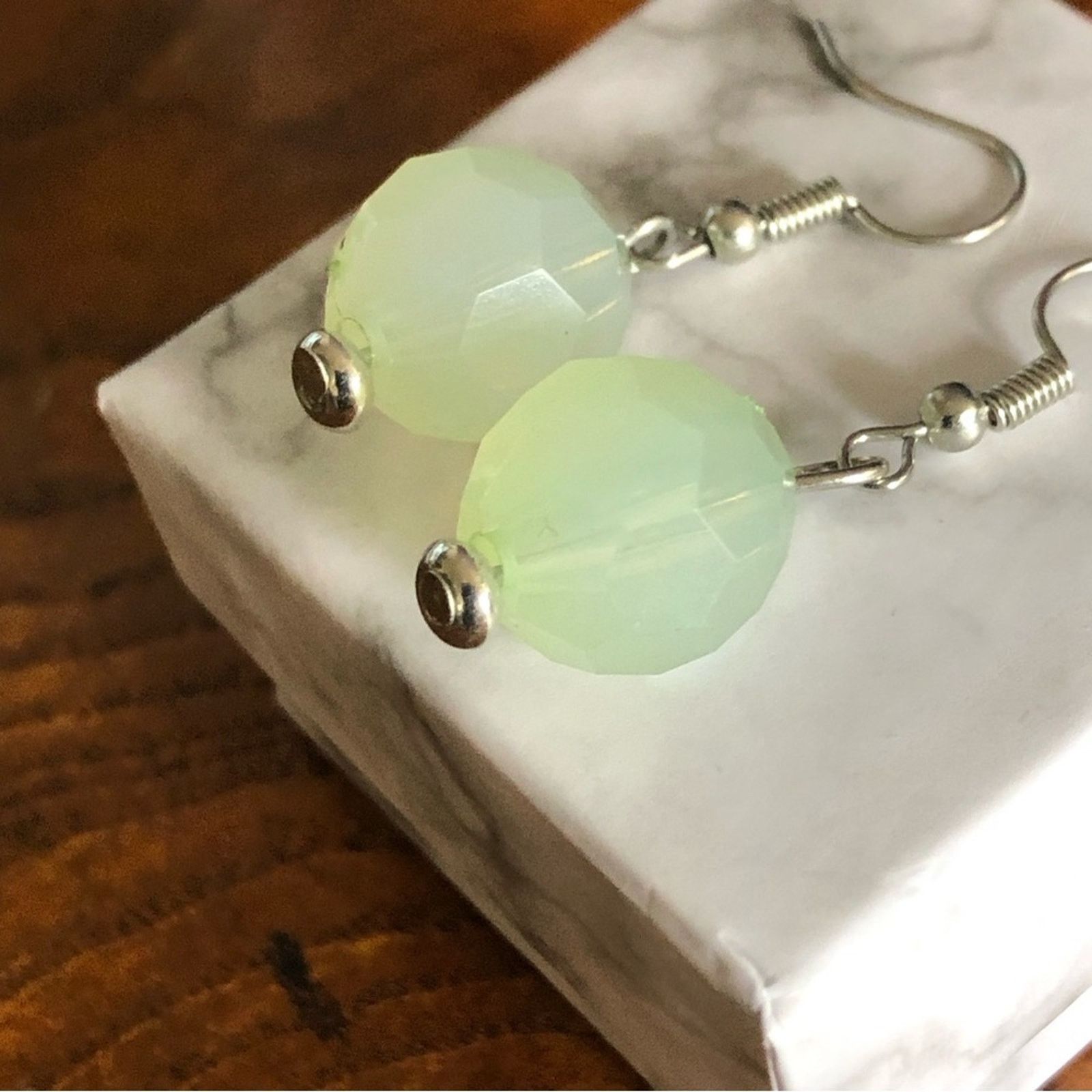 Jewelry Faceted opal tone dangle resin bead earrings Size ONE SIZE - 3 Thumbnail