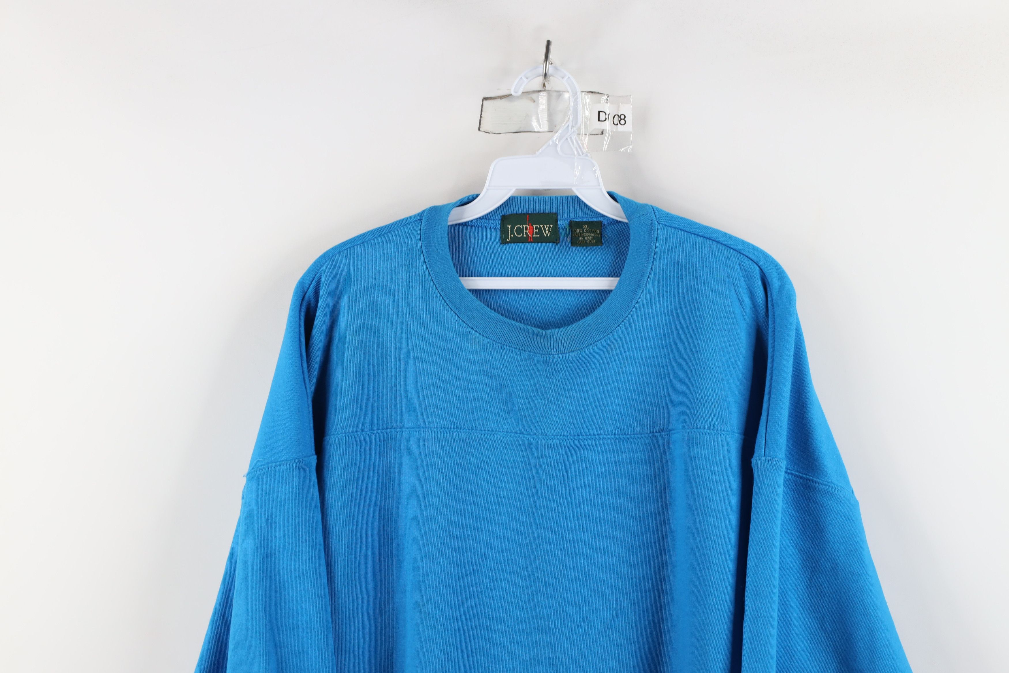 J.Crew × Vintage Vintage 90s J Crew Ribbed Knit Long Sleeve T-Shirt Blue Size US XL / EU 56 / 4 - 2 Thumbnail