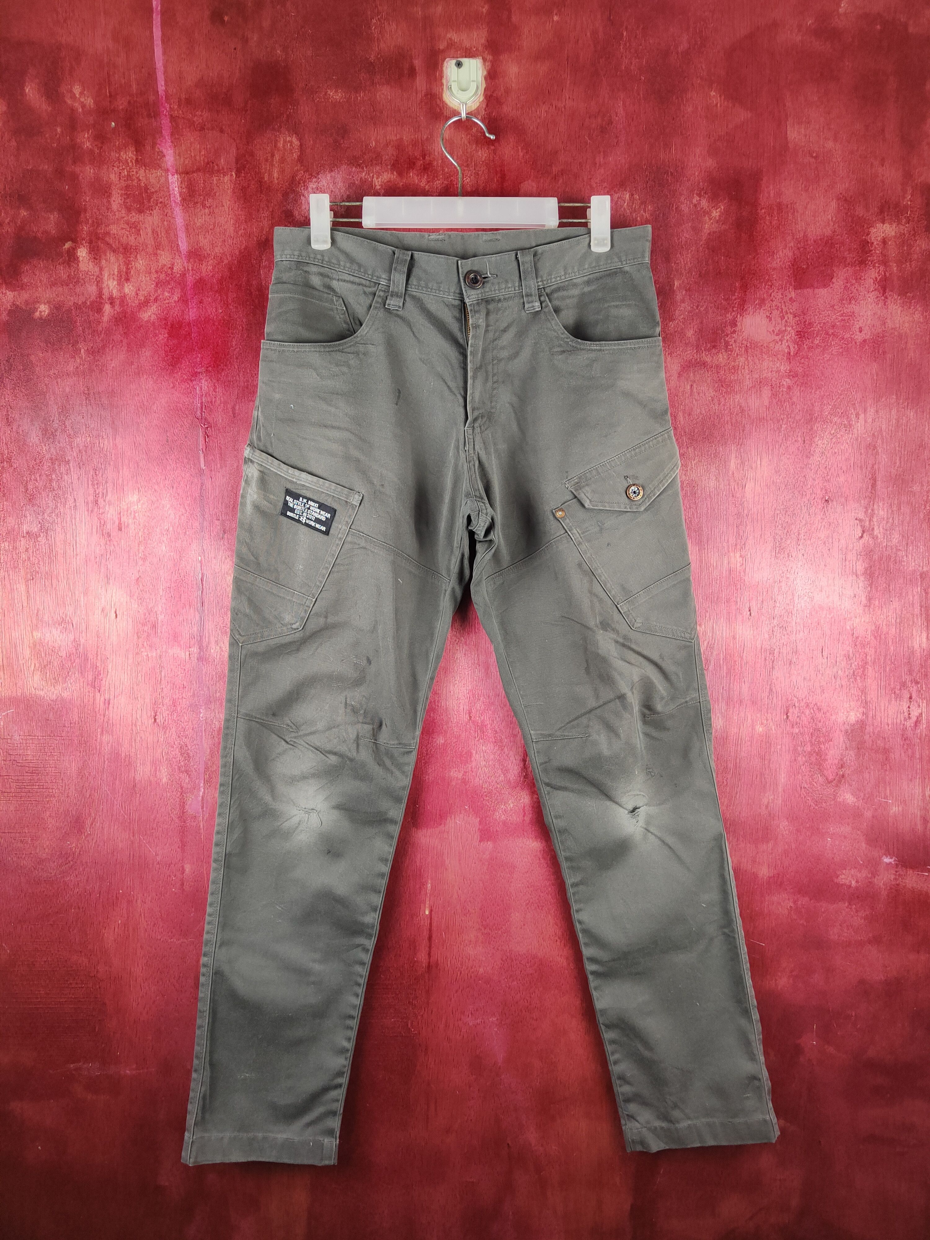 Japanese Brand Burtle Dark Gray Multipocket Cargo Pants N#S23 Size US 31 - 1 Thumbnail