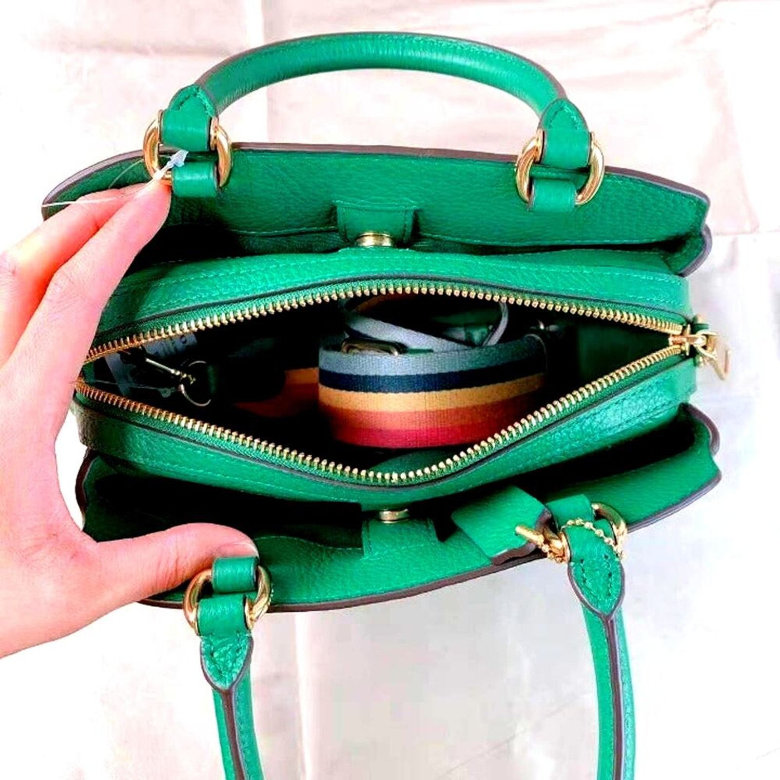 Coach Coach C8364 Mini Lillie Carryall Diary Embroidery Green Size ONE SIZE - 4 Thumbnail