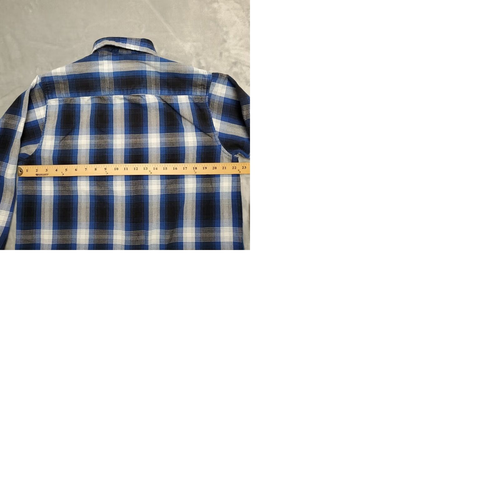 Vintage VTG Motorsports Shirt Mens L Blue Plaid Flannel Pearl Snap Western MT Missoula Denim? Size US L / EU 52-54 / 3 - 9 Thumbnail