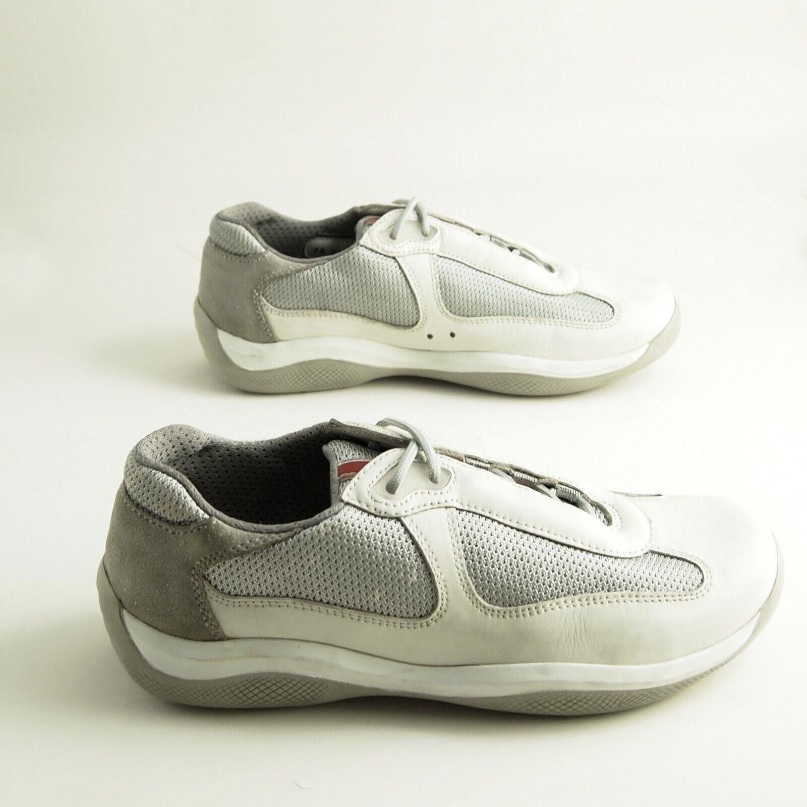 Prada Prada Americas Cup Sneakers Gray Leather Mesh EU 37 US 7 Size US 7 / IT 37 - 5 Thumbnail