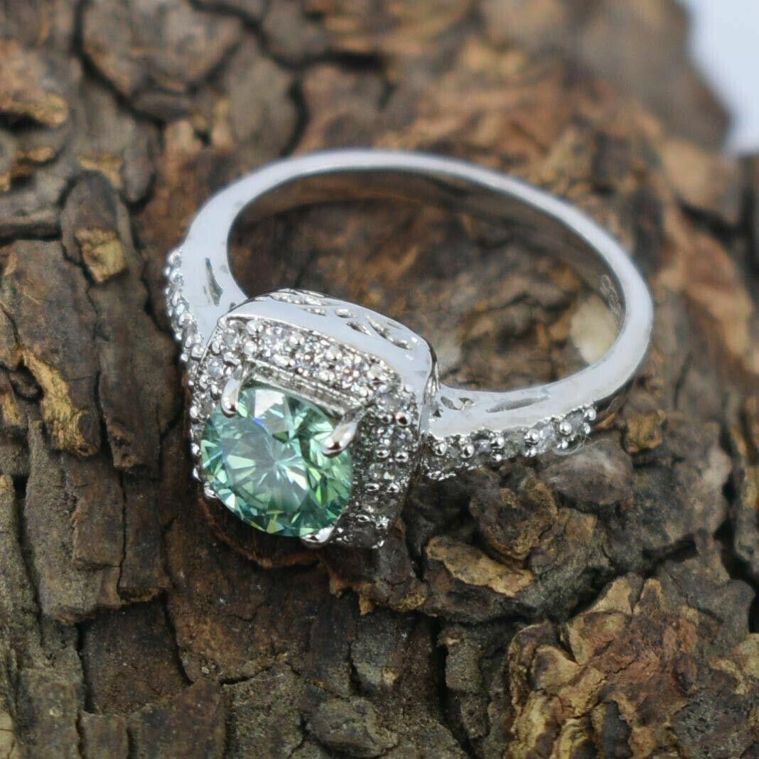 Handmade Hand Made Sterling Silver Blue Diamond Pave Ring 1.20 Cts Size ONE SIZE - 3 Thumbnail