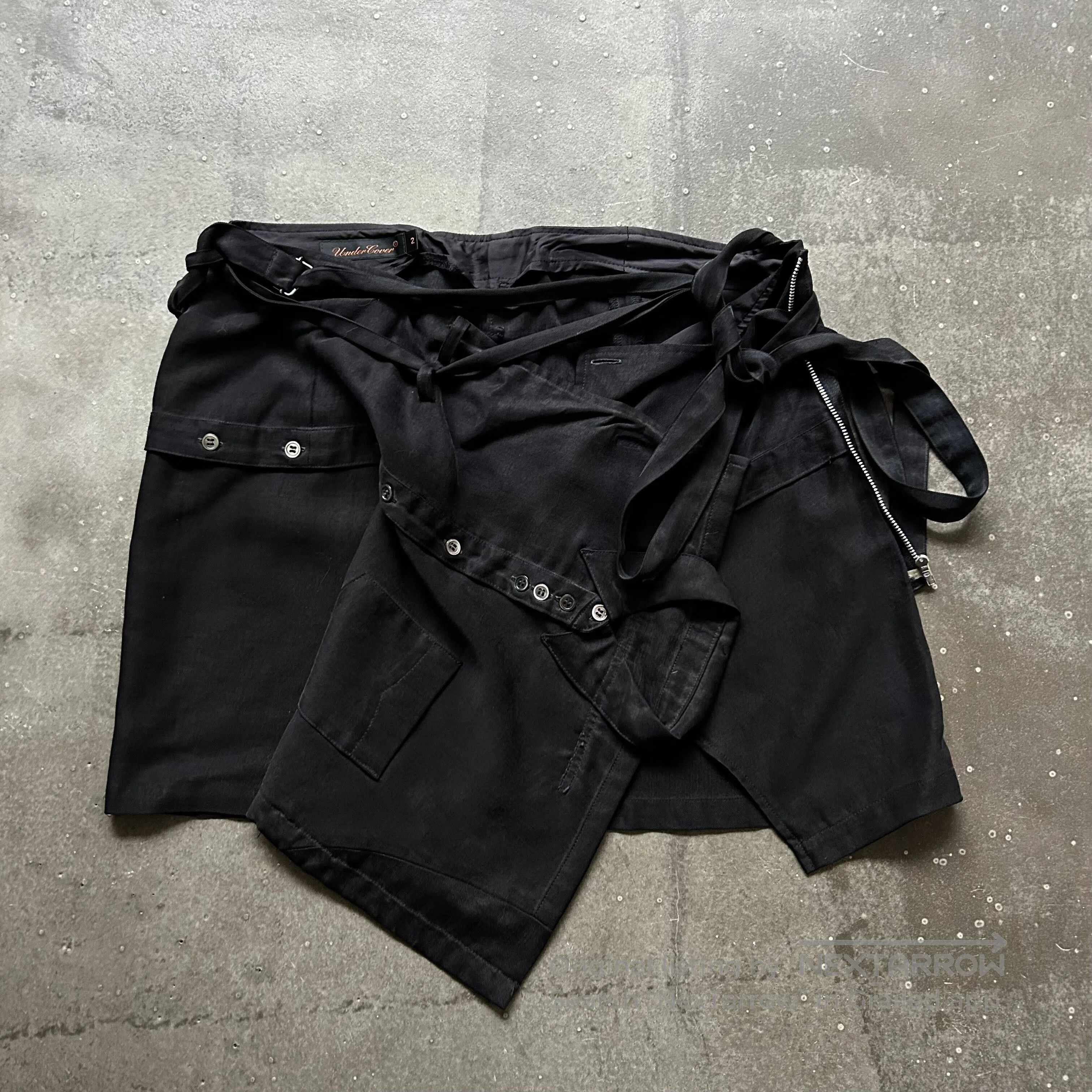 Undercover black deconstructed tie skirt. Size 33" - 6 Thumbnail