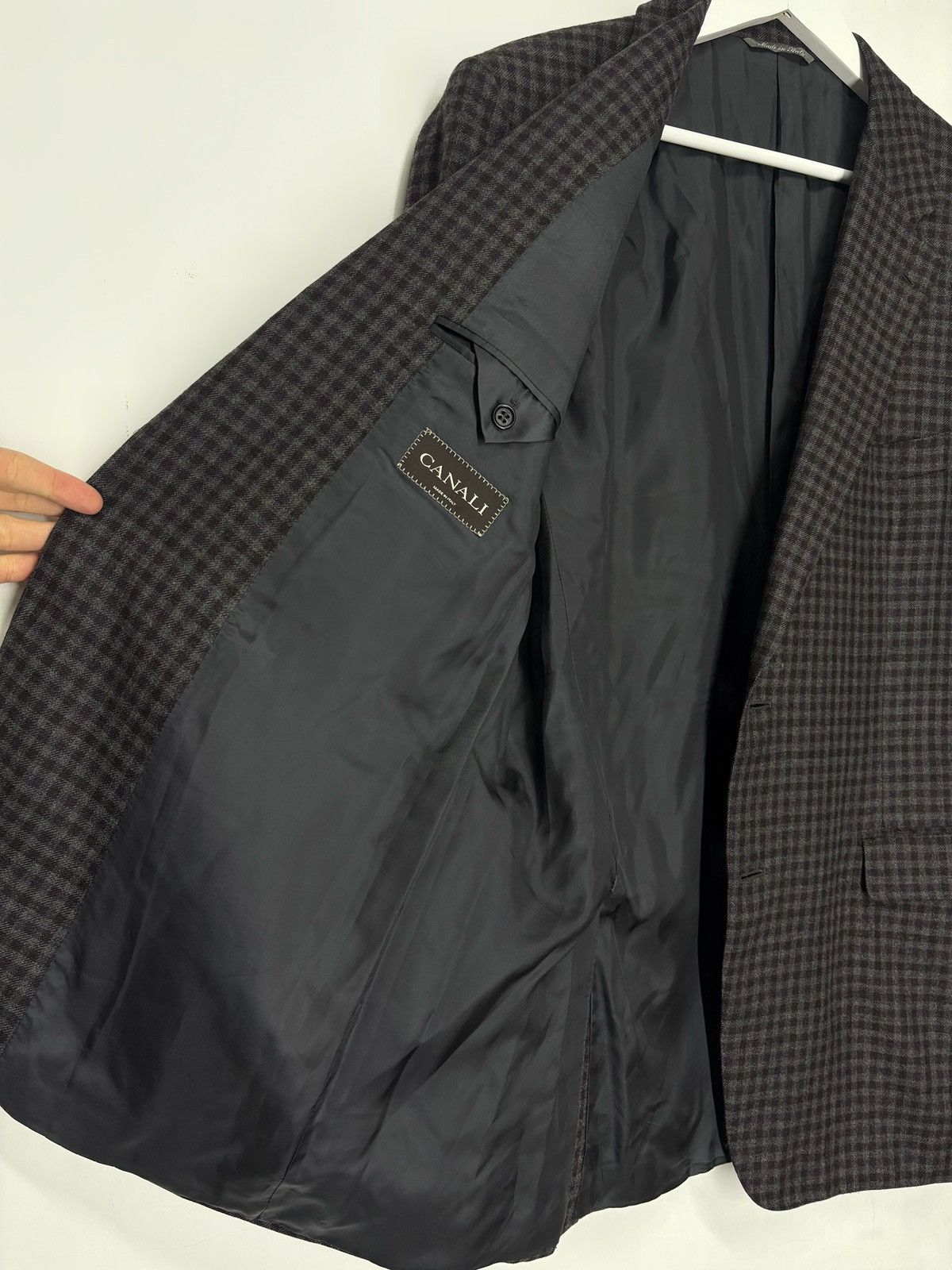Canali Canali Wool Checkered 2 Button Blazer Jacket Size 54R - 14 Thumbnail