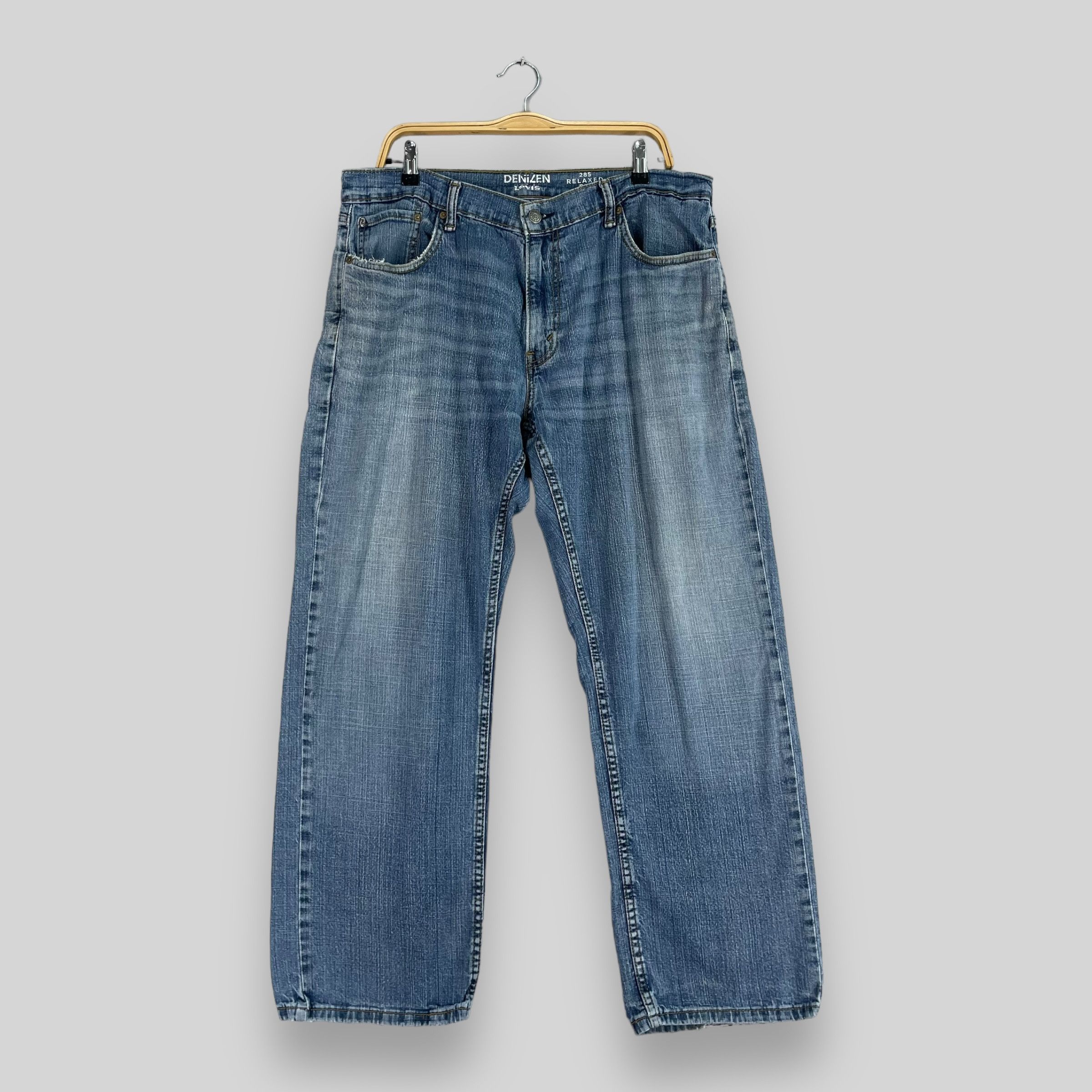 Levi's Size 37 Vintage Levis 285 Denizen Distressed Dirty Jeans Size US 37 - 1 Thumbnail