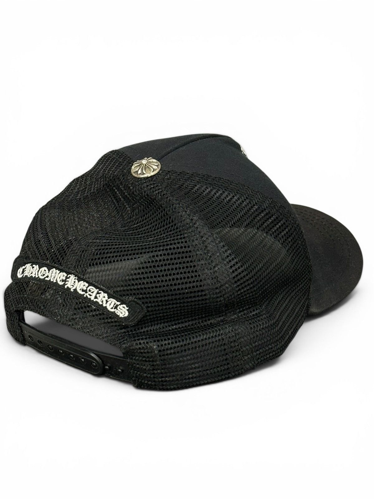 Chrome Hearts Chrome Heart Black Code Logo Trucker Hat Size ONE SIZE - 4 Thumbnail