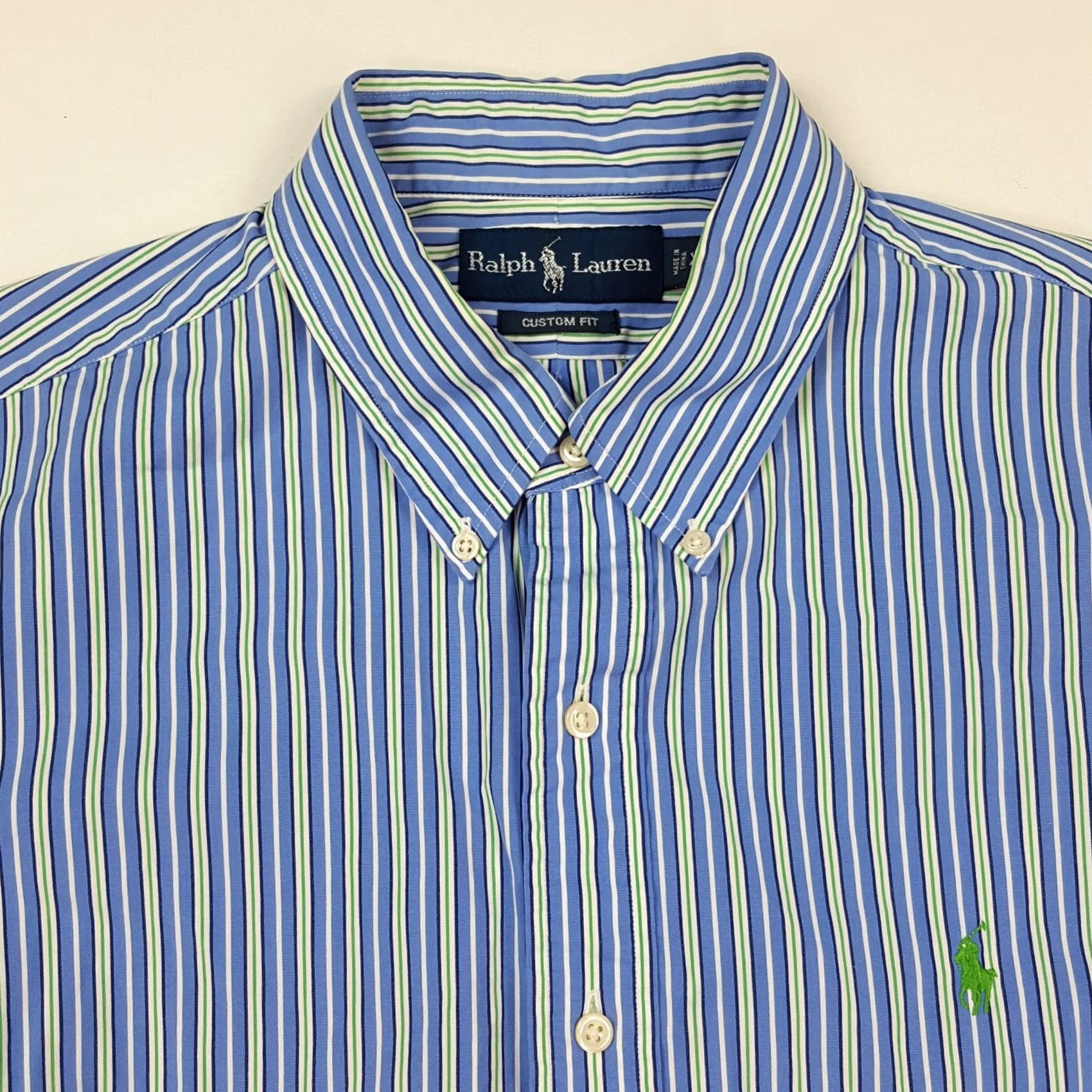 Ralph Lauren VINTAGE Ralph Lauren Blue Striped Button-Up Shirt XL Men Collared Long Sleeve Button-Down Shirt 90s Preppy Workwear Sports Golf Vintagein Size US XL / EU 56 / 4 - 2 Thumbnail