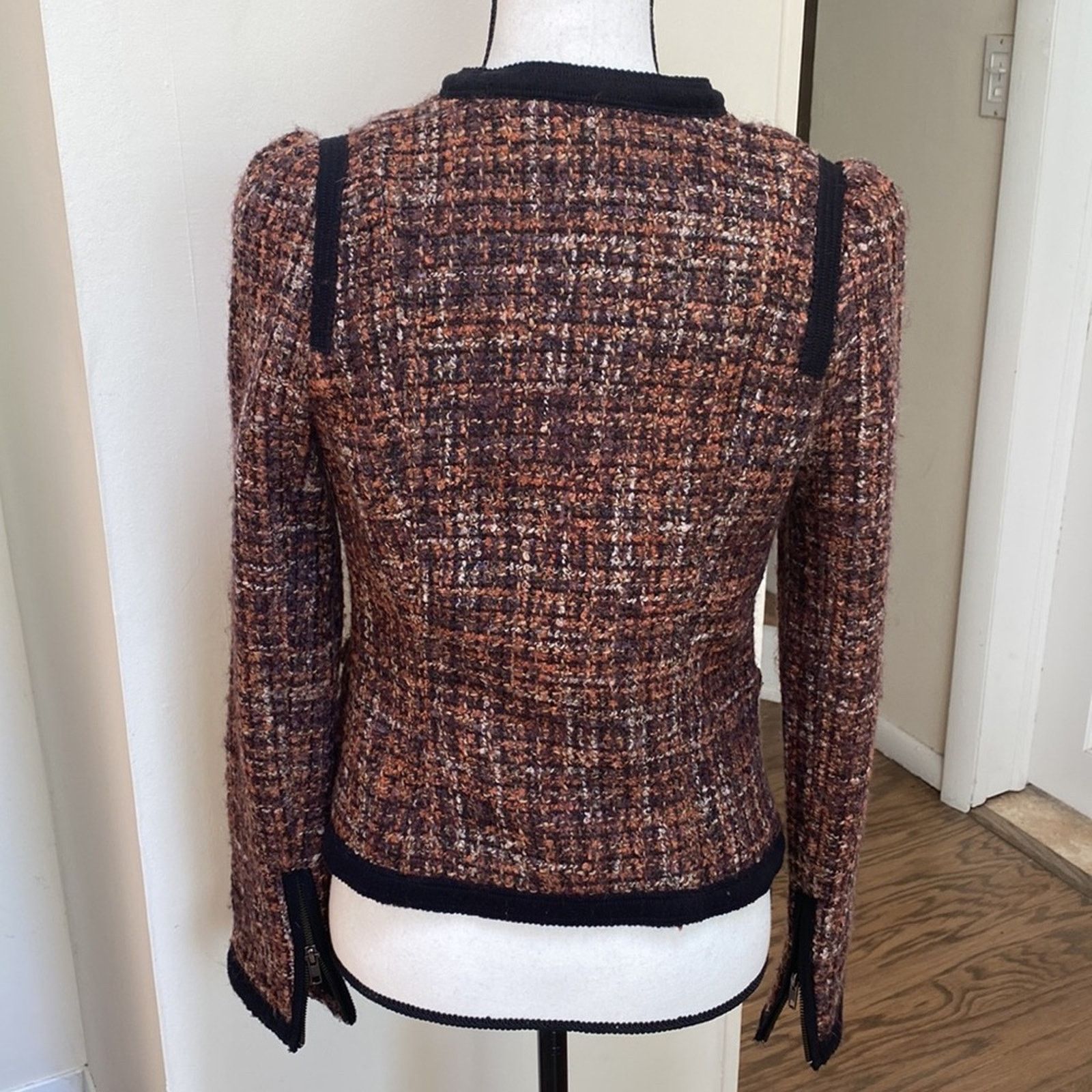 Free People Free People Tweed Zip Up Jacket Size 2 Size XS / US 0-2 / IT 36-38 - 3 Thumbnail