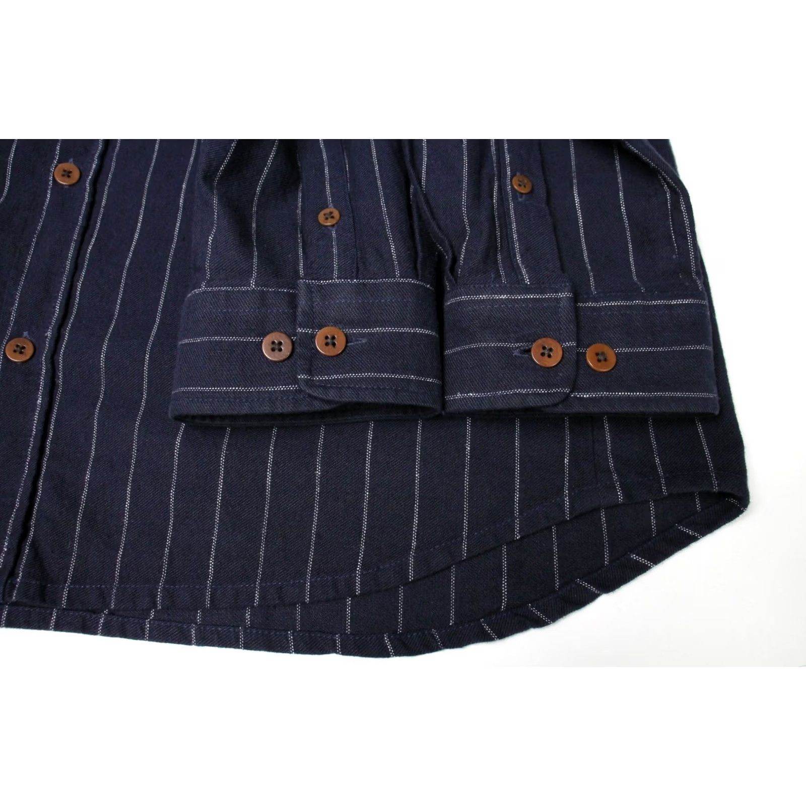 Kings Of Indigo Kings Of Indigo Shirt Mens LARGE Enda Men Button Down Collar Pinstripe Pattern Blue Size US L / EU 52-54 / 3 - 5 Thumbnail