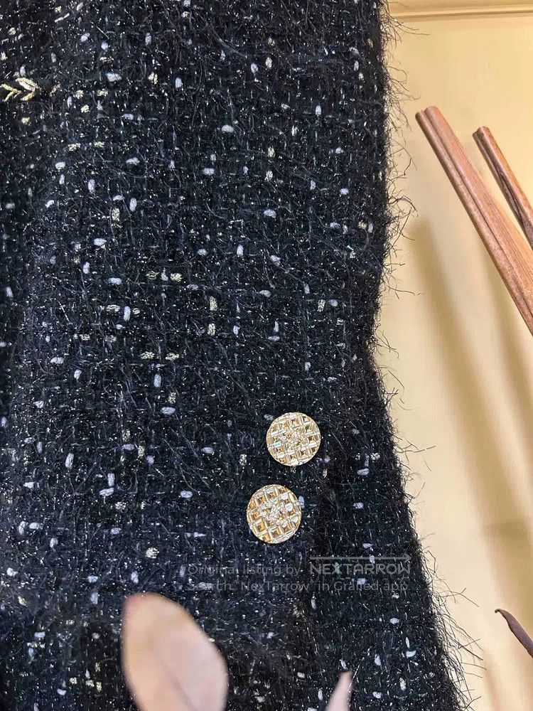Chanel Chanel Black glitter diamond buckle lapel jacket Size XS / US 0-2 / IT 36-38 - 3 Thumbnail