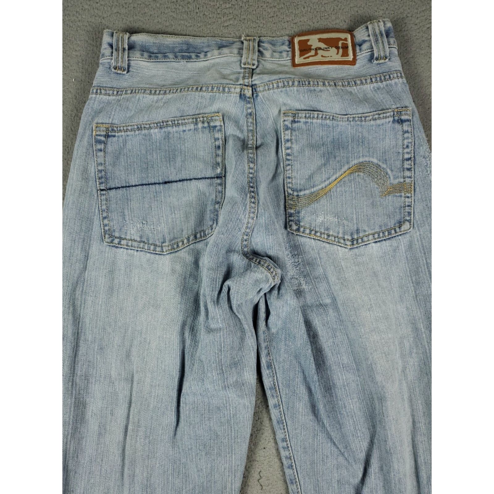 Denime Drunknmunky Jeans Mens 32x30 Blue Relaxed Fit Denim Pants Size US 32 / EU 48 - 7 Thumbnail