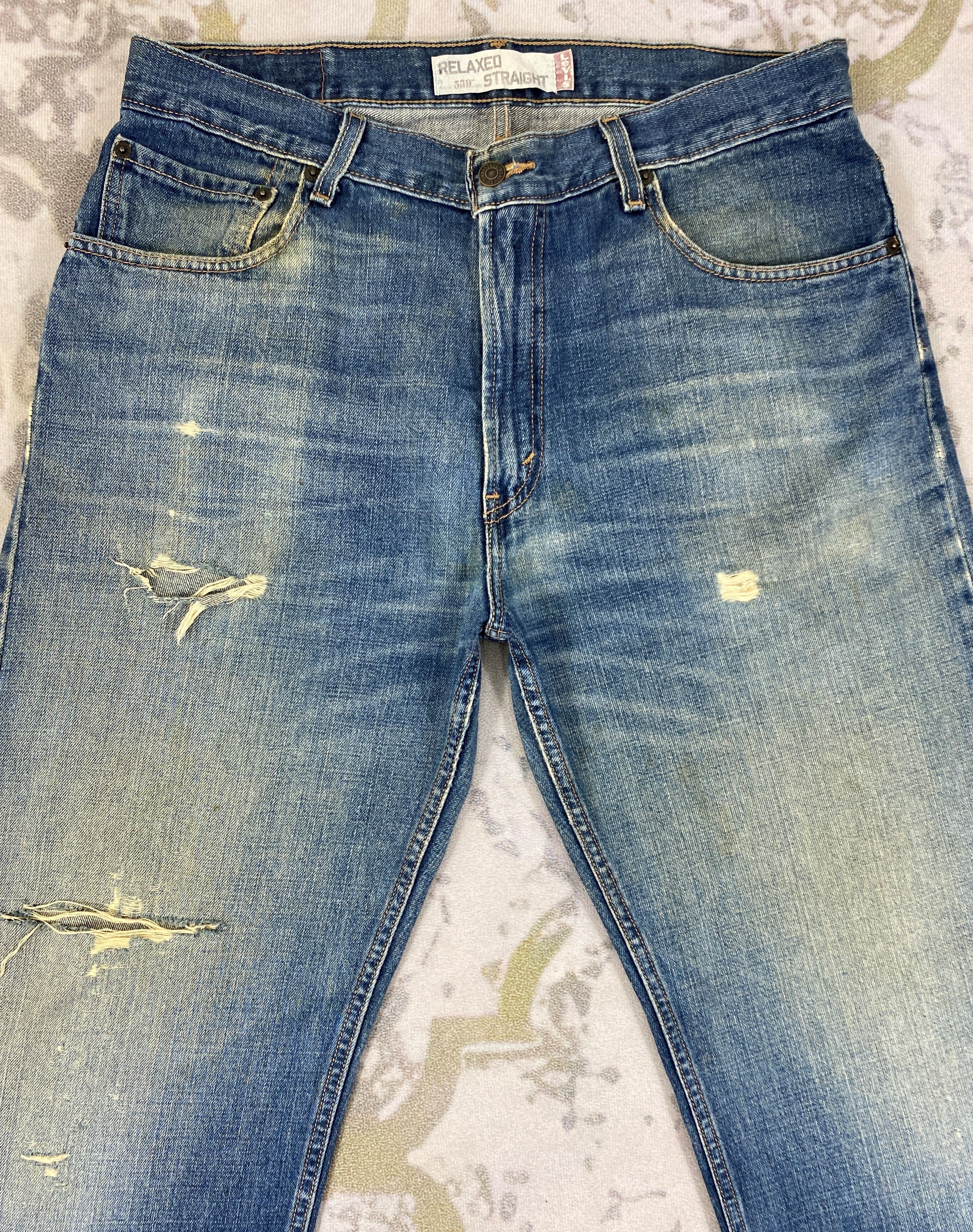 Levi's Distressed Blue Vintage Levi's 559 Jeans 35x35 Denim -JN1464 Size US 35 - 3 Thumbnail