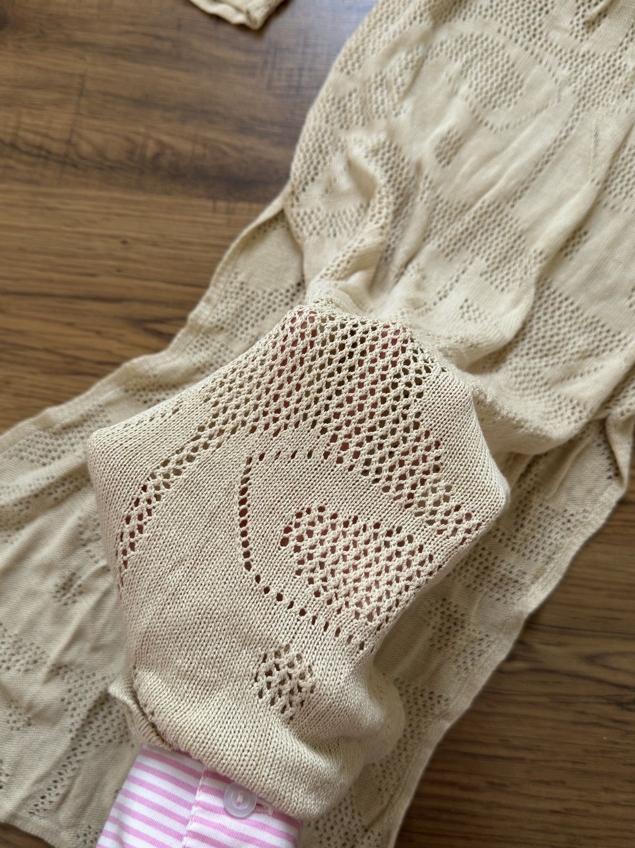 Japanese Brand × Vintage ISSEY MIYAKE STYLE MESH BEIGE DRESS Size M / US 6-8 / IT 42-44 - 4 Thumbnail