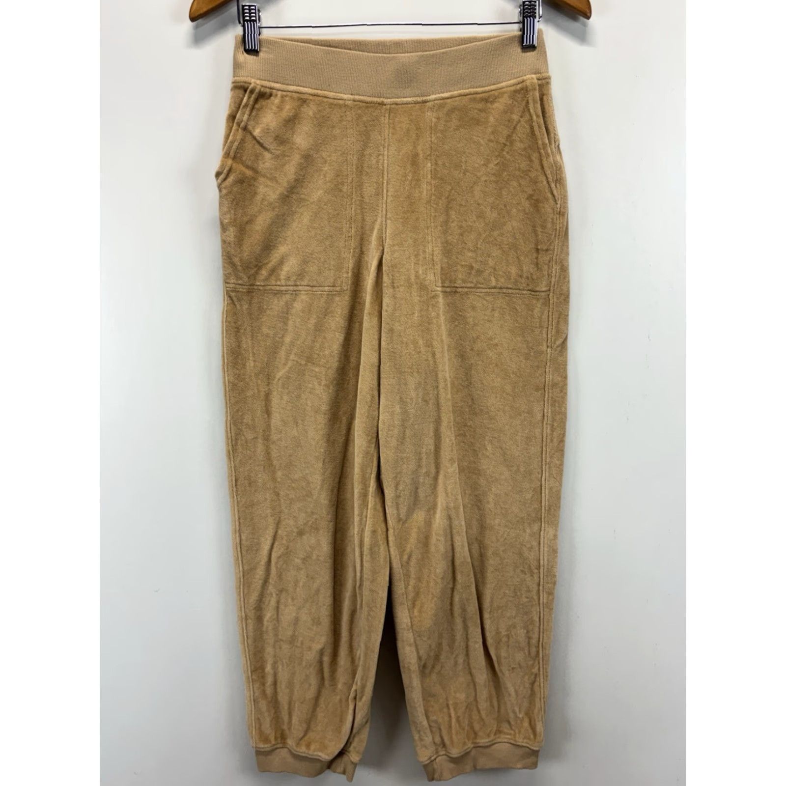 Vintage Pact Sweatpants Womens S Sesame Velour Relaxed Lounge Organic Cotton Casual Beige Size 28" / US 6 / IT 42 - 2 Thumbnail