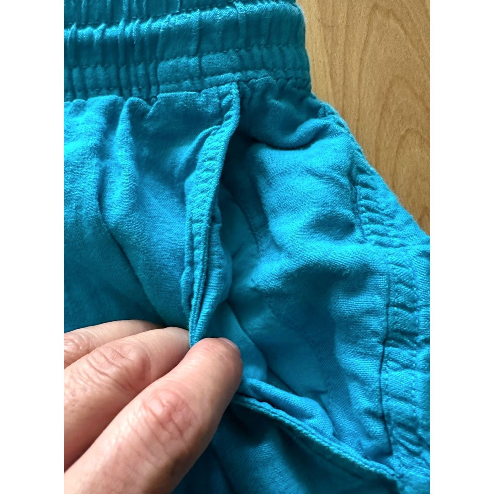 Vilebrequin VILEBREQUIN Mens XXXL Aqua Blue 100% Linen Classic Beach Cargo Shorts RARE Size US 39 - 5 Thumbnail