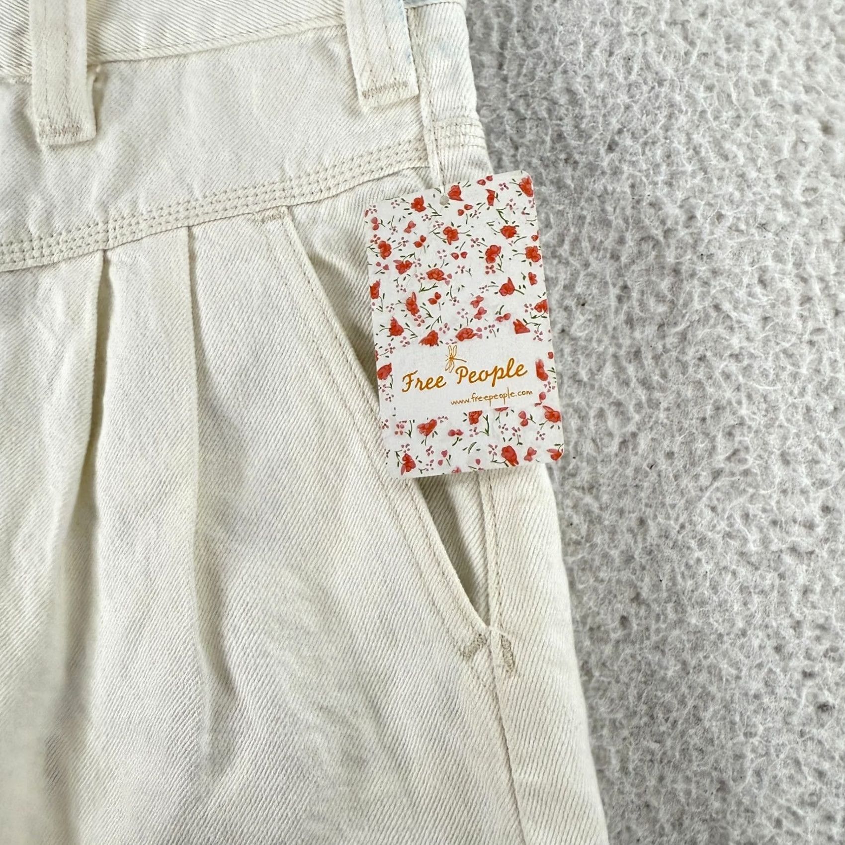 Free People Free People Side Car Mini Skirt Womens Size 28 White Denim Frayed Hem Casual Size 28" / US 6 / IT 42 - 5 Thumbnail
