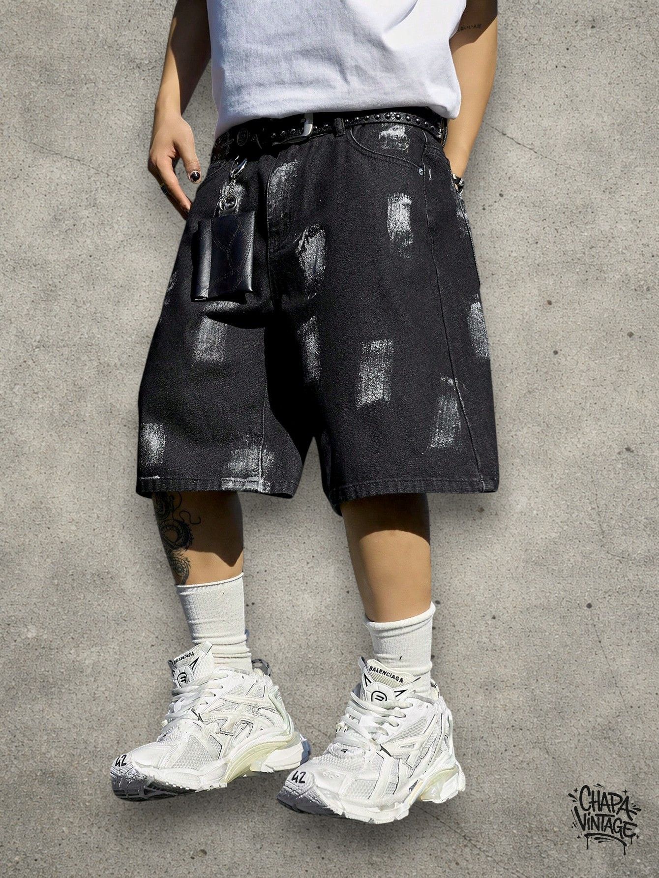 Vintage Painted baggy shorts Size US 34 / EU 50 - 4 Thumbnail