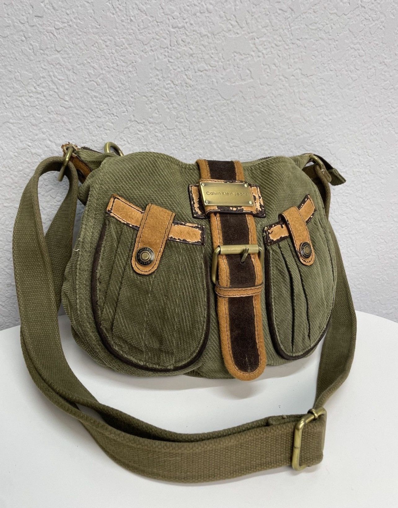 Calvin Klein Vintage Calvin Klein 00s Velvet Leather Bag Kmrii Style Size ONE SIZE - 4 Thumbnail