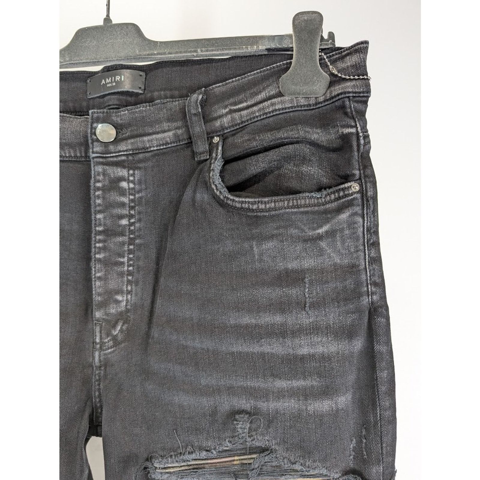 Amiri o1rshd1 Leather Camo MX1 Jeans in Aged Black Size US 33 - 11 Thumbnail
