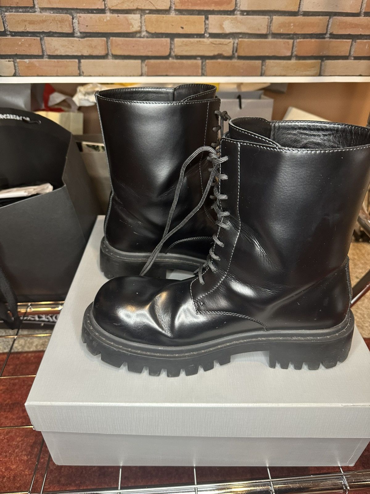 Balenciaga Balenciaga Leather Sergeant Boots Size US 11 / EU 44 - 3 Thumbnail