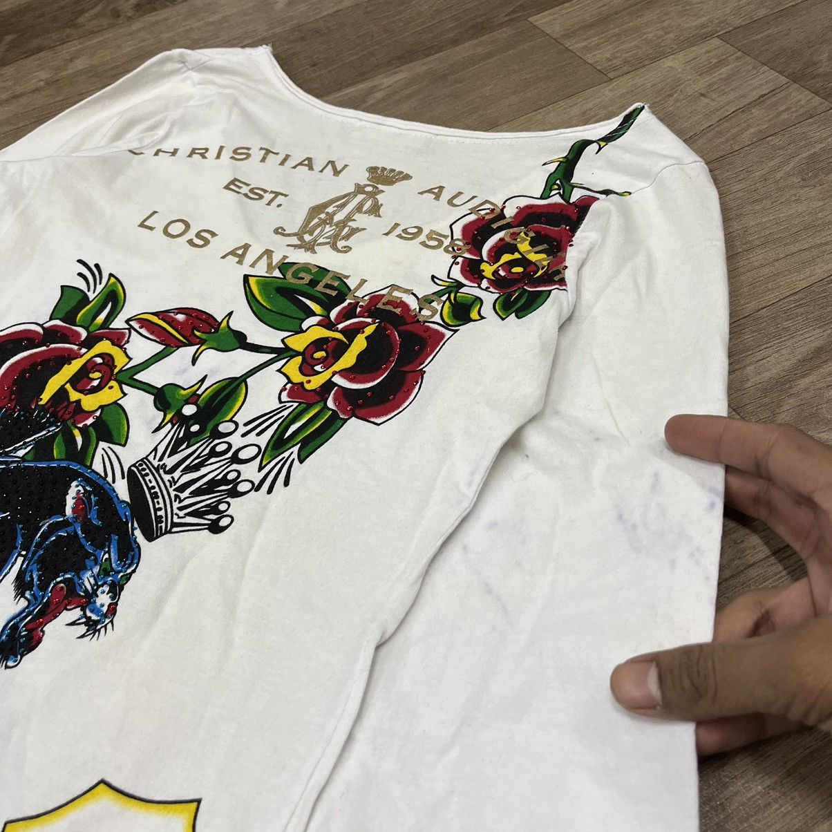 Christian Audigier × Ed Hardy Christian Audigier Los Angeles Ed Hardy Panter Studed Tee Size L / US 10 / IT 46 - 14 Thumbnail