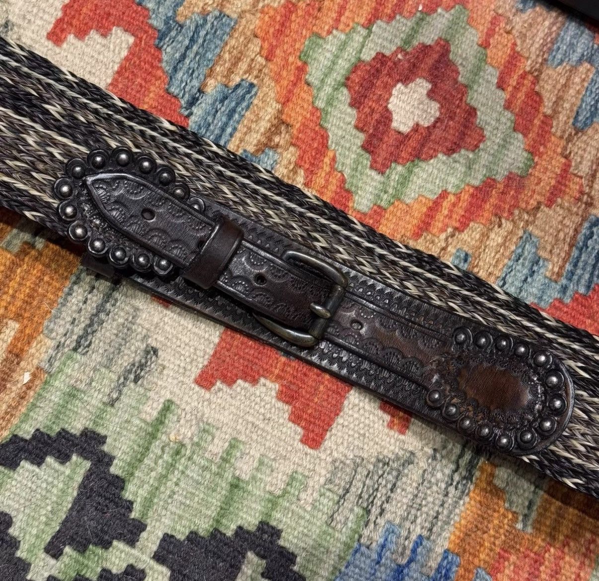 RRL Ralph Lauren RRL Ralph Lauren Double RL Horsehair Woven Belt K22 Size 32 - 4 Thumbnail