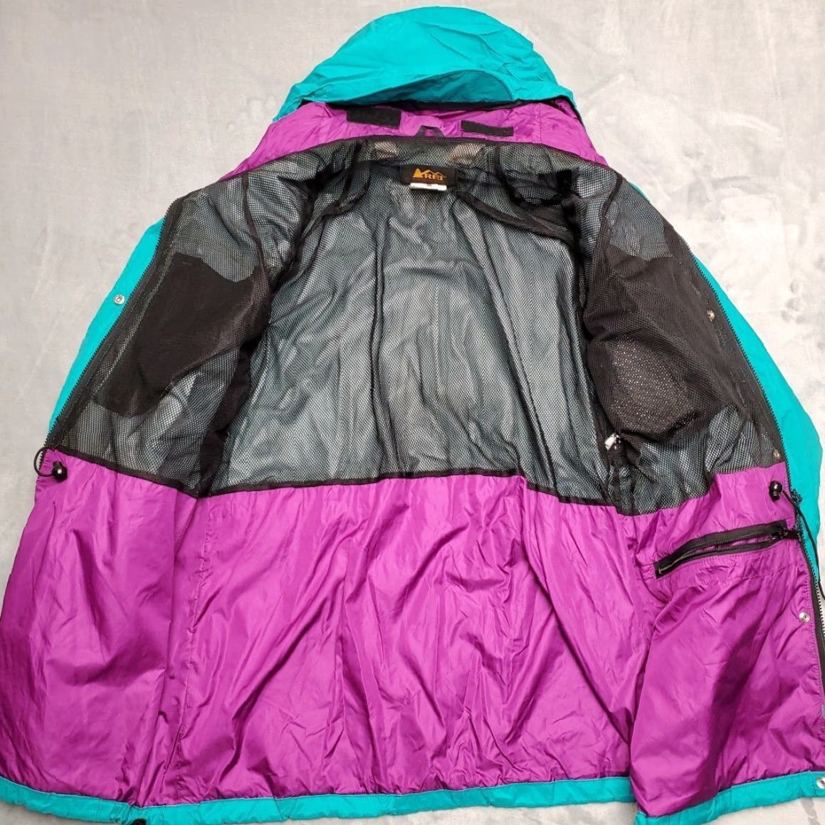Vintage REI Jacket Women 14 Green Lined Rain Hike Windbreaker Made in USA Parka Coat VTG Size XL / US 12-14 / IT 48-50 - 6 Thumbnail