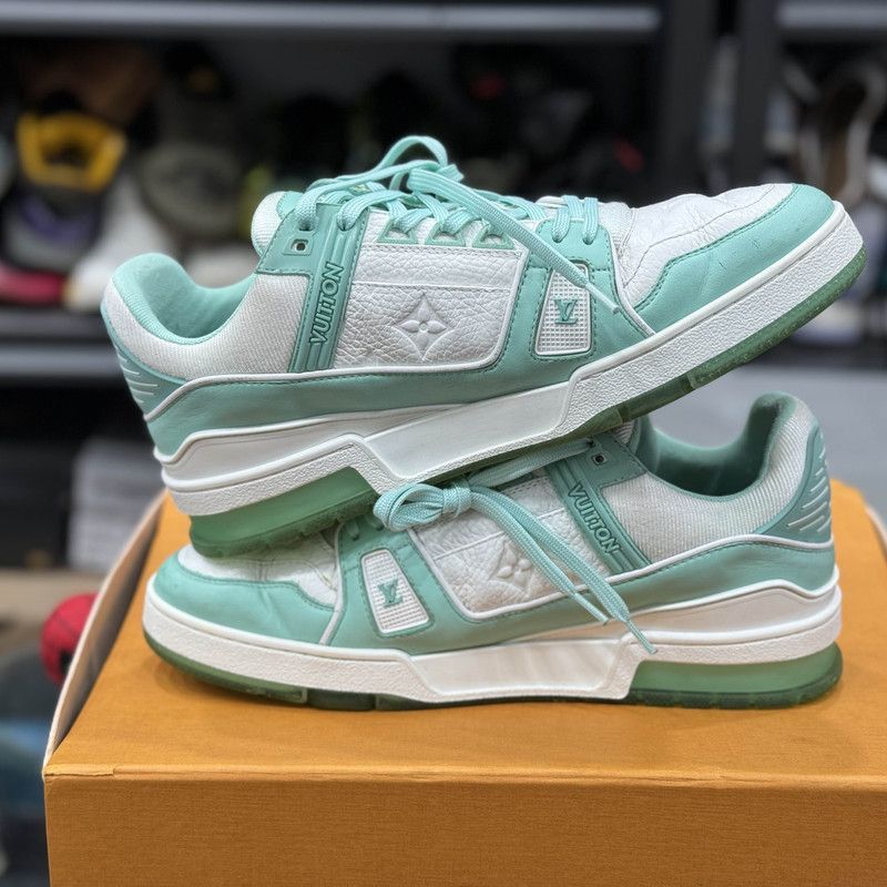 Louis Vuitton Louis Vuitton Trainer Low Top in Tiffany Green -2508 Size US 8.5 / IT 38.5 - 8 Thumbnail