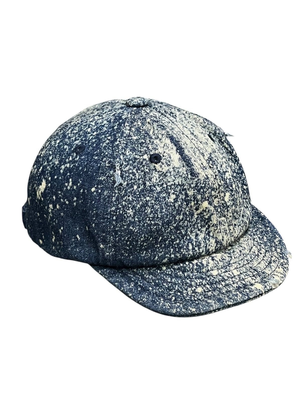 Indigo Grunge Art Spilled Paint Indigo Short Brim Hat Kapital Style Size ONE SIZE - 4 Thumbnail