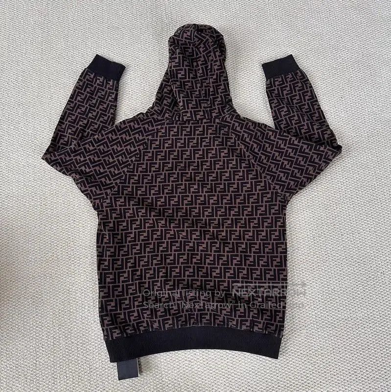 Fendi Fendi L Size Dark Gray Cotton Women's Hoodie . Size L / US 10 / IT 46 - 2 Thumbnail