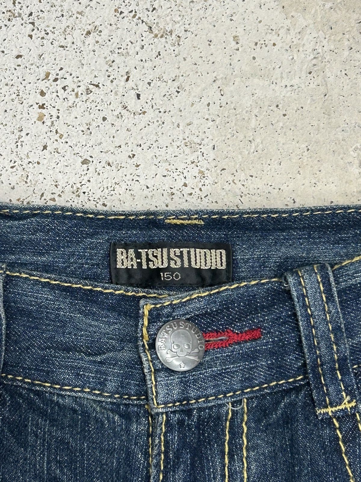 Japanese Brand Batsu Studio Japan Jean Art Poems Clawn Mark Straight Cut Size US 28 / EU 44 - 11 Thumbnail