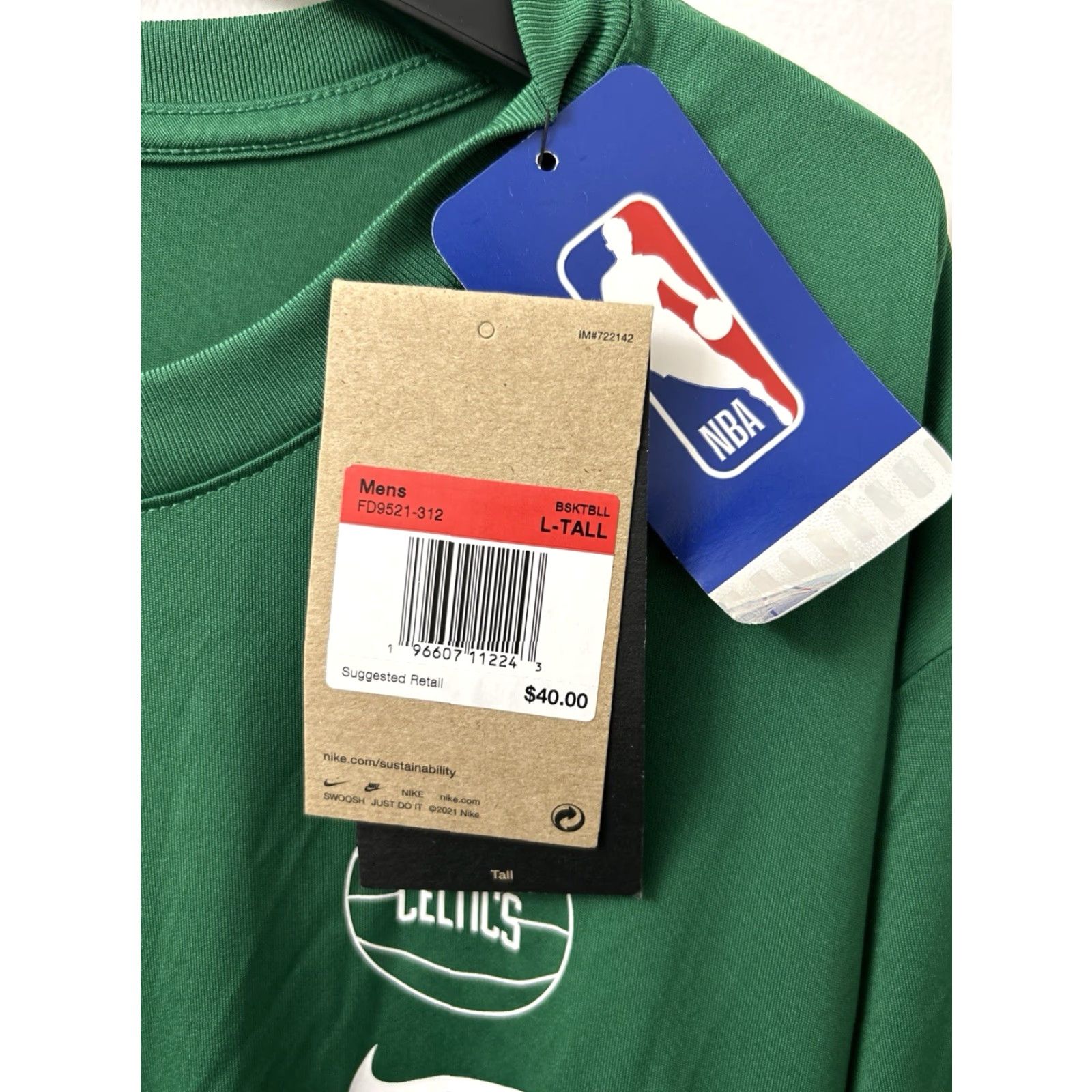 Nike Nike Dri-Fit Shirt Mens L Green Celtics Long Sleeve Basketball Logo Crew Neck Size US L / EU 52-54 / 3 - 5 Thumbnail