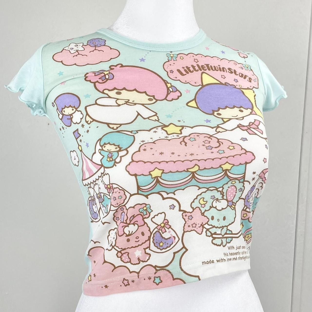 Japanese Brand Sanrio Little Twin Stars Cotton Candy Cute Baby Tee Size XS / US 0-2 / IT 36-38 - 2 Thumbnail