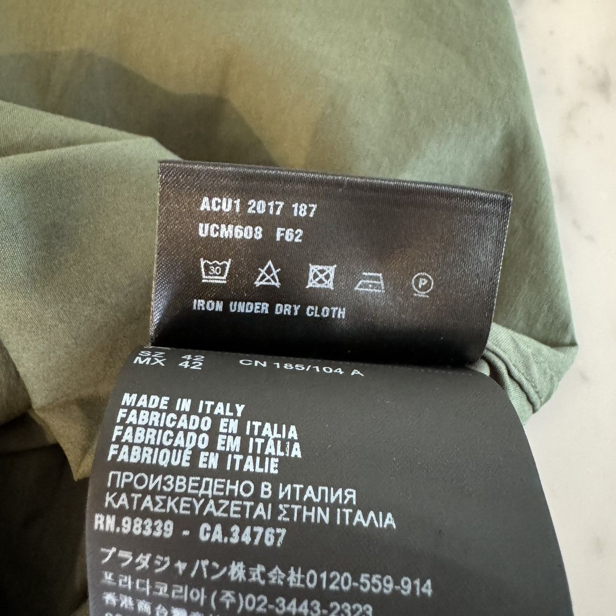 Prada Green stretch poplin shirt Size US M / EU 48-50 / 2 - 9 Thumbnail