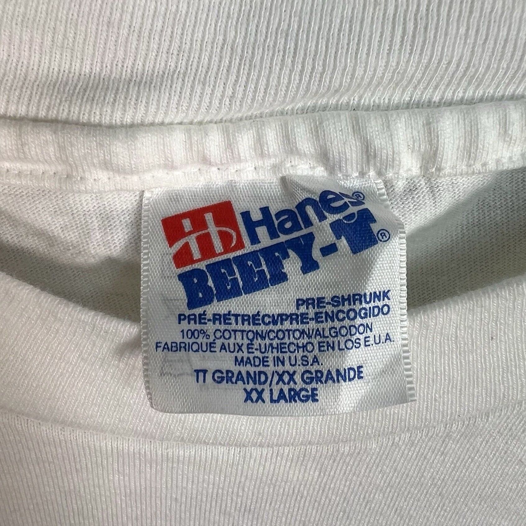 Hanes Troy Aikman Cowboys Mens 2XL Extra Large White Vintage 90s Football T Shirt Size US XXL / EU 58 / 5 - 6 Thumbnail